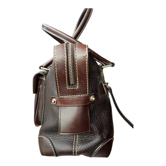 Dooney and Bourke Signature Satchel Double Lock Leather Shoulder Bag - Picture 11 of 14